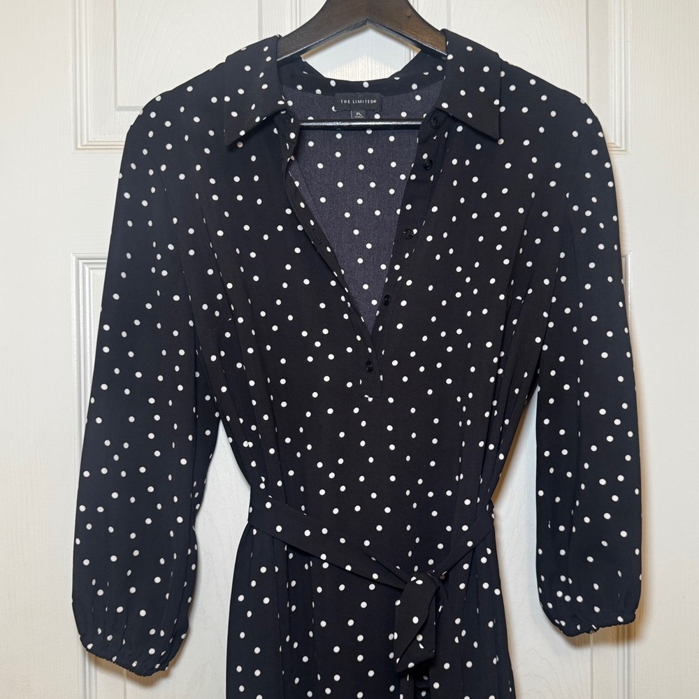 The Limited | Women’s Petite Black and White Polka Dot Dress Size PL - Picture 2 of 8